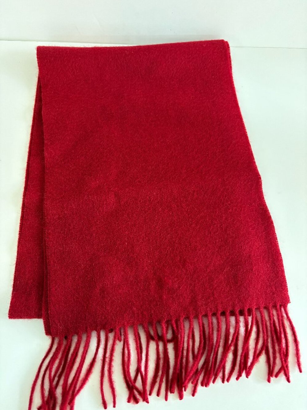 Murano Red Cashmere Scarf Rectangle Fringe